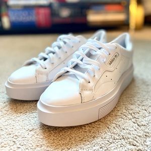 White Adidas Sleek Super Sneakers Size 9.5